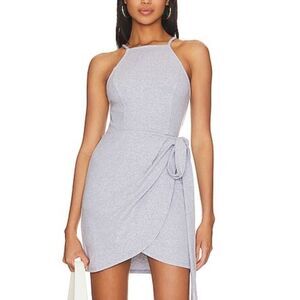 HOUSE OF HARLOW 1960 x REVOLVE Rya Dress in Heather Grey tank ribbed knit L